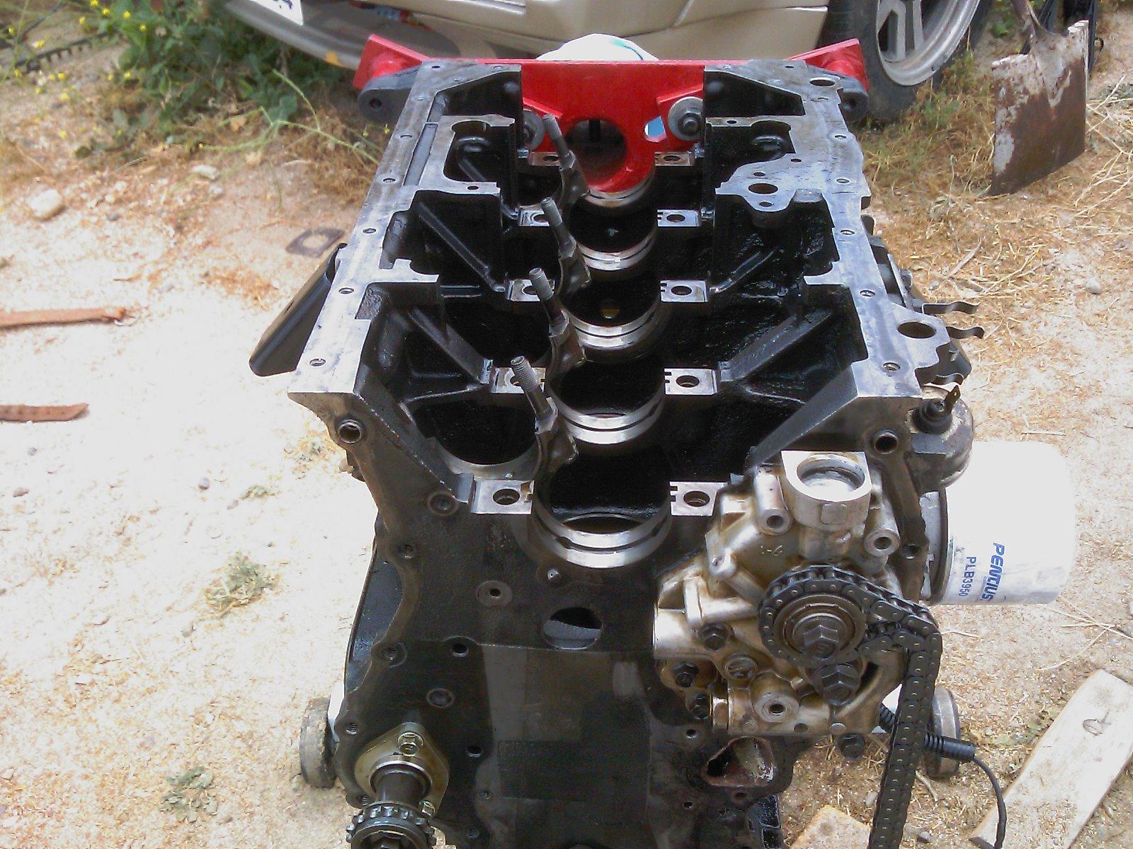 engine disassembled