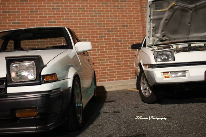 With my friend's AE86 Corolla
